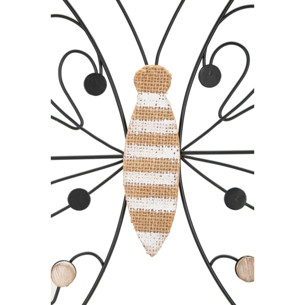 Dekoracja ścienna Butterfly, kolor brązowy i czarny, żelazo i płyta MDF, 39,5 x 33,5 cm, motyw: motyle, do salonu i przedpokoju, Mauro Ferretti