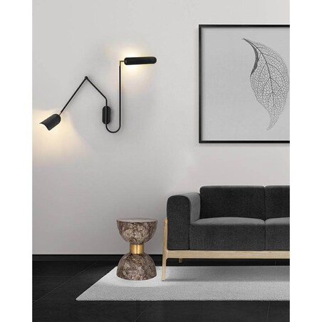 Szykowny stolik do salonu Aimy 825188 Richmond Interiors klepsydra marmurowy brązowy