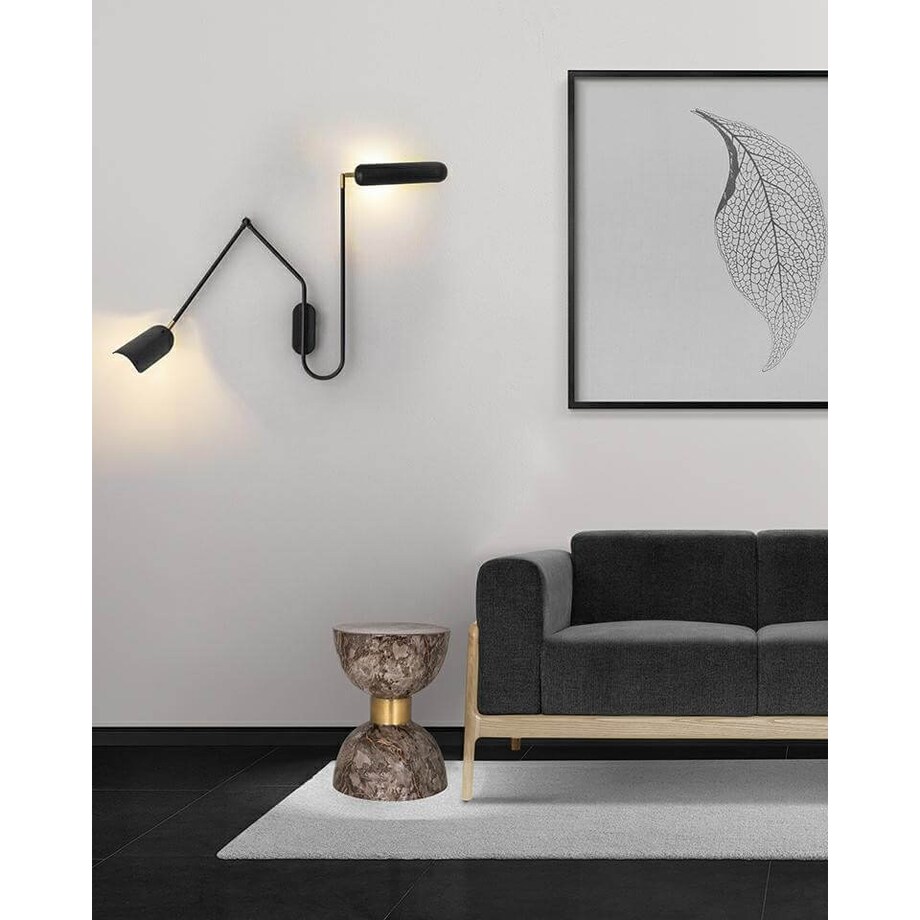 Szykowny stolik do salonu Aimy 825188 Richmond Interiors klepsydra marmurowy brązowy