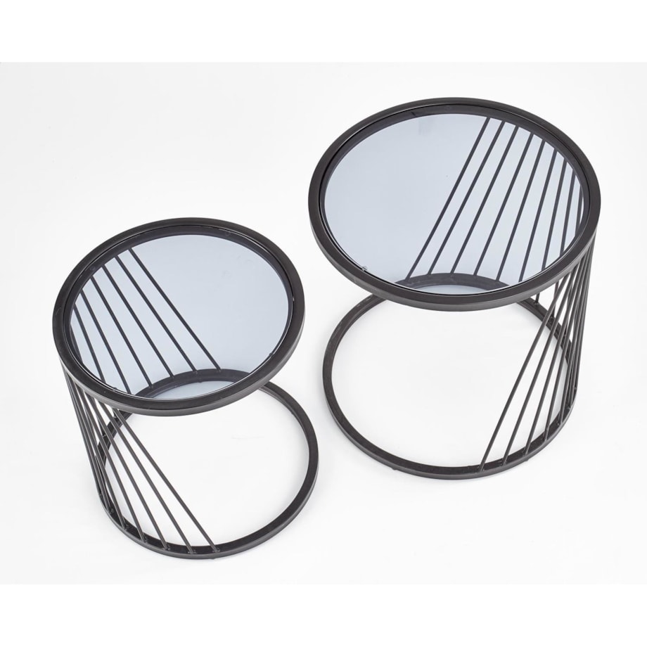 ZESTAW 2 STOLIKÓW Tornello SZKLANE 50/50 cm i 42/45 cm