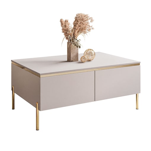 Ława AURORA KASZMIR ze schowkiem nogi proste złote