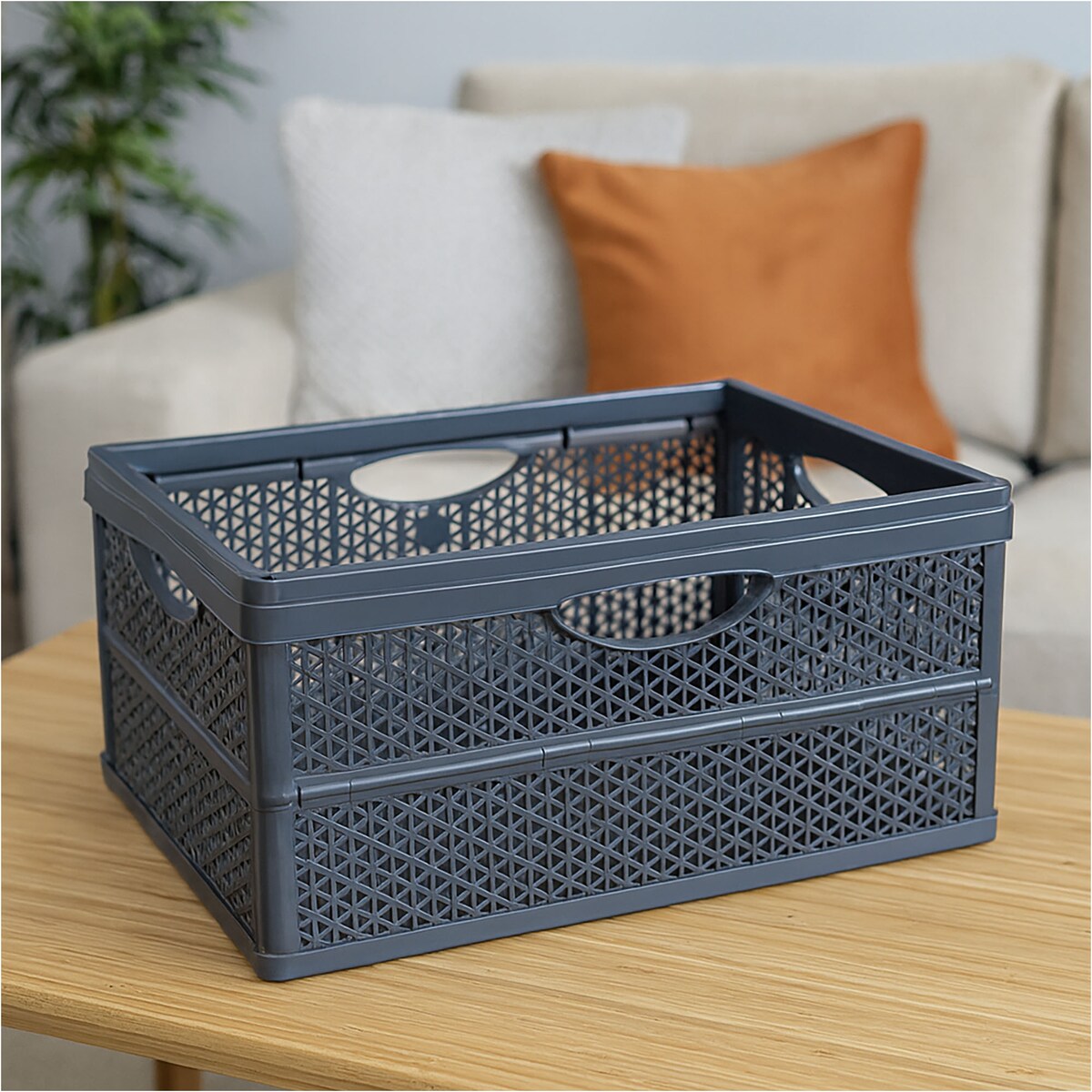 Pojemnik Plastikowy Składany Koszyk Na Zakupy Do Samochodu Skrzynka Na Owoce Warzywa 46,4 X 34 X 22 Cm Klapbox