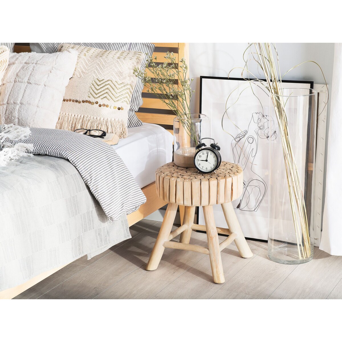 Stolik nocny jasne drewno NAMPA