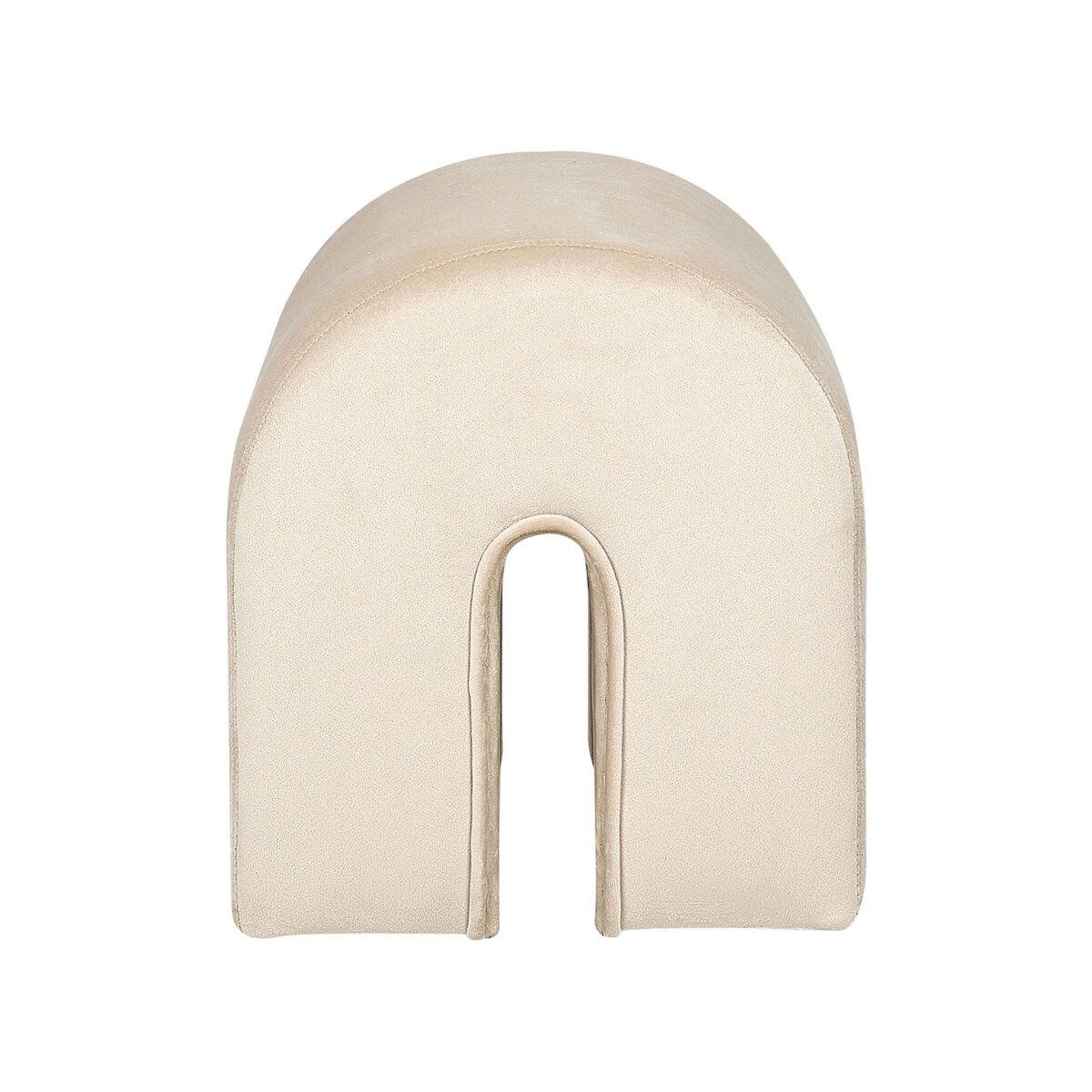 Puf welurowy 35 x 42 x 42 cm beżowy MODOC