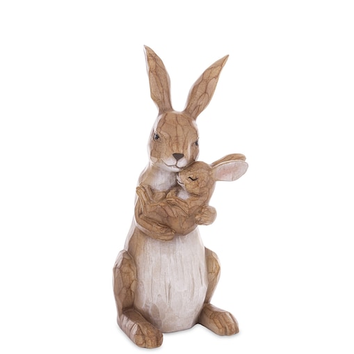 Dekoracja - króliczka z malcem w objęciach 32,5x14x18 cm CON AMORE-2