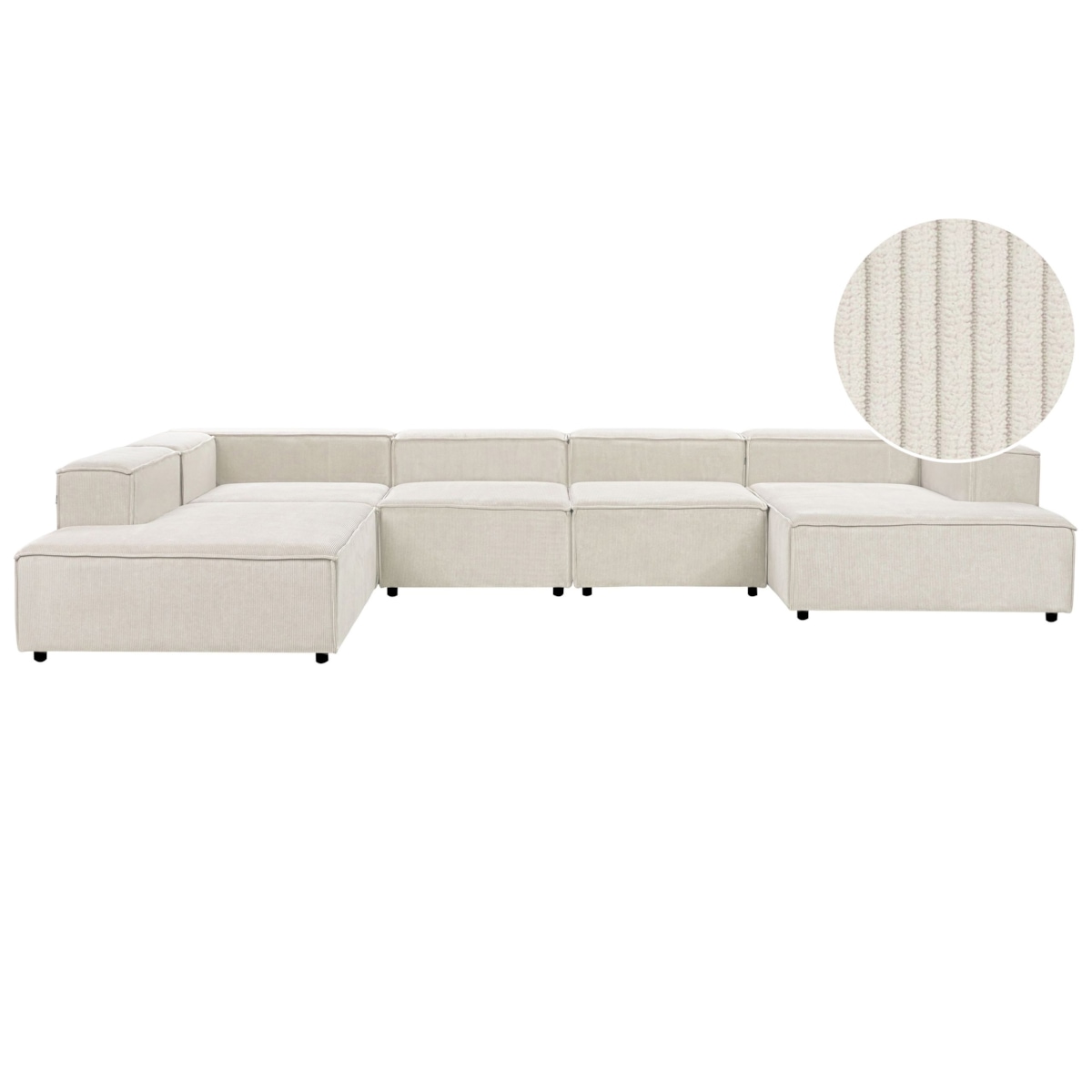 Narożnik modułowy dla 5 osób ARDAL Sztruks Złamana biel Prawostronny