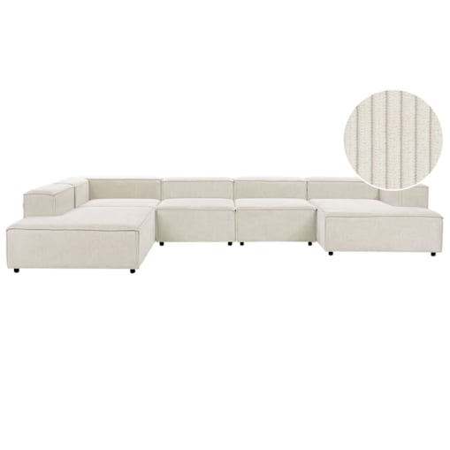 Narożnik modułowy dla 5 osób ARDAL Sztruks Złamana biel Prawostronny