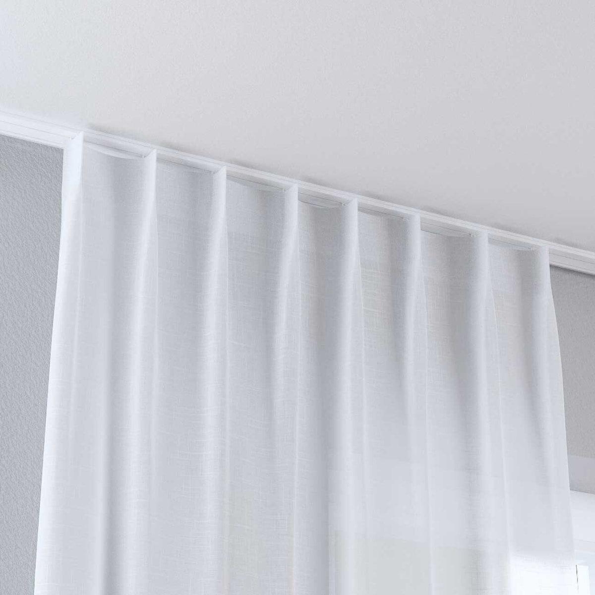 Zasłona na haczykach flex pojedynczych 130x245 prześwitujący biały