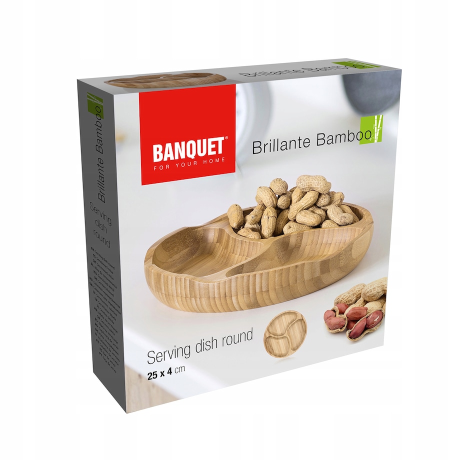 PATERA SALATERKA BAMBUSOWA na prezent przekąski orzeszki czipsy owoce 25 cm