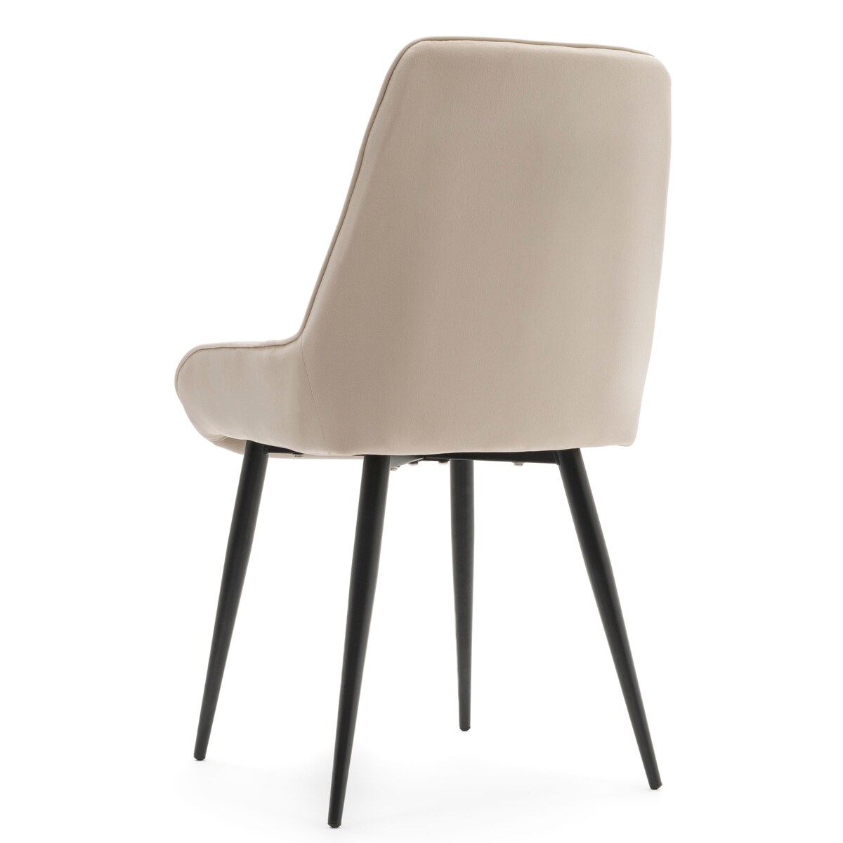 Krzesło tapicerowane welurowe do salonu jadalni nowoczesne glamour LUCA beżowa