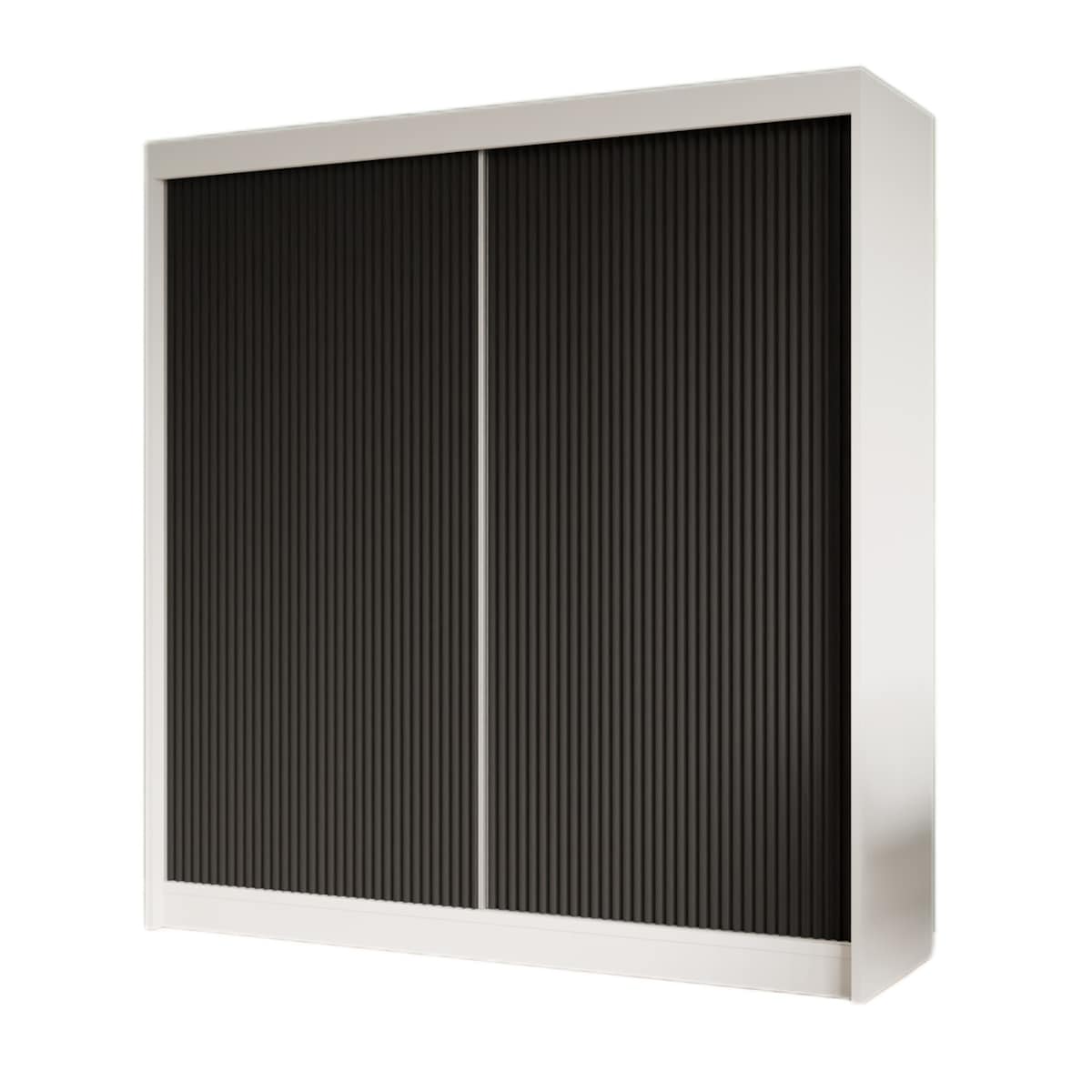 Szafa ryflowana, przesuwna 200-korpus biały+front czarny