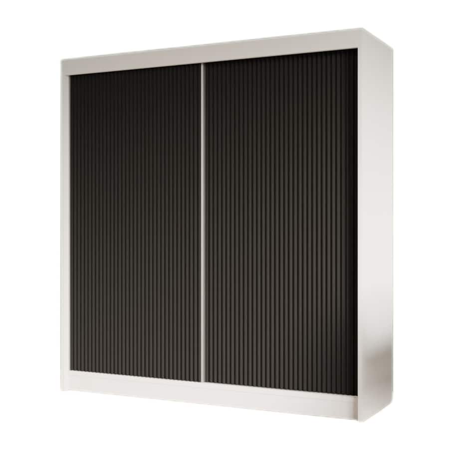 Szafa ryflowana, przesuwna 200-korpus biały+front czarny