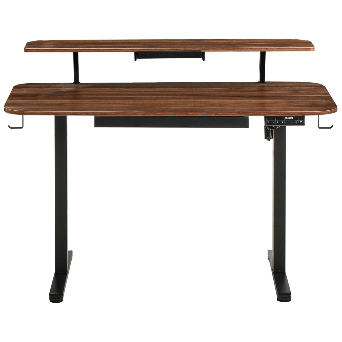 Biurko regulowane elektrycznie WILBANKS Brązowy/ czarny 120 cm 60 cm Z portem USB