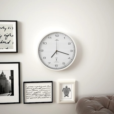 vidaXL Sterowany radiowo zegar z mechanizmem kwarcowym, 31 cm, biały