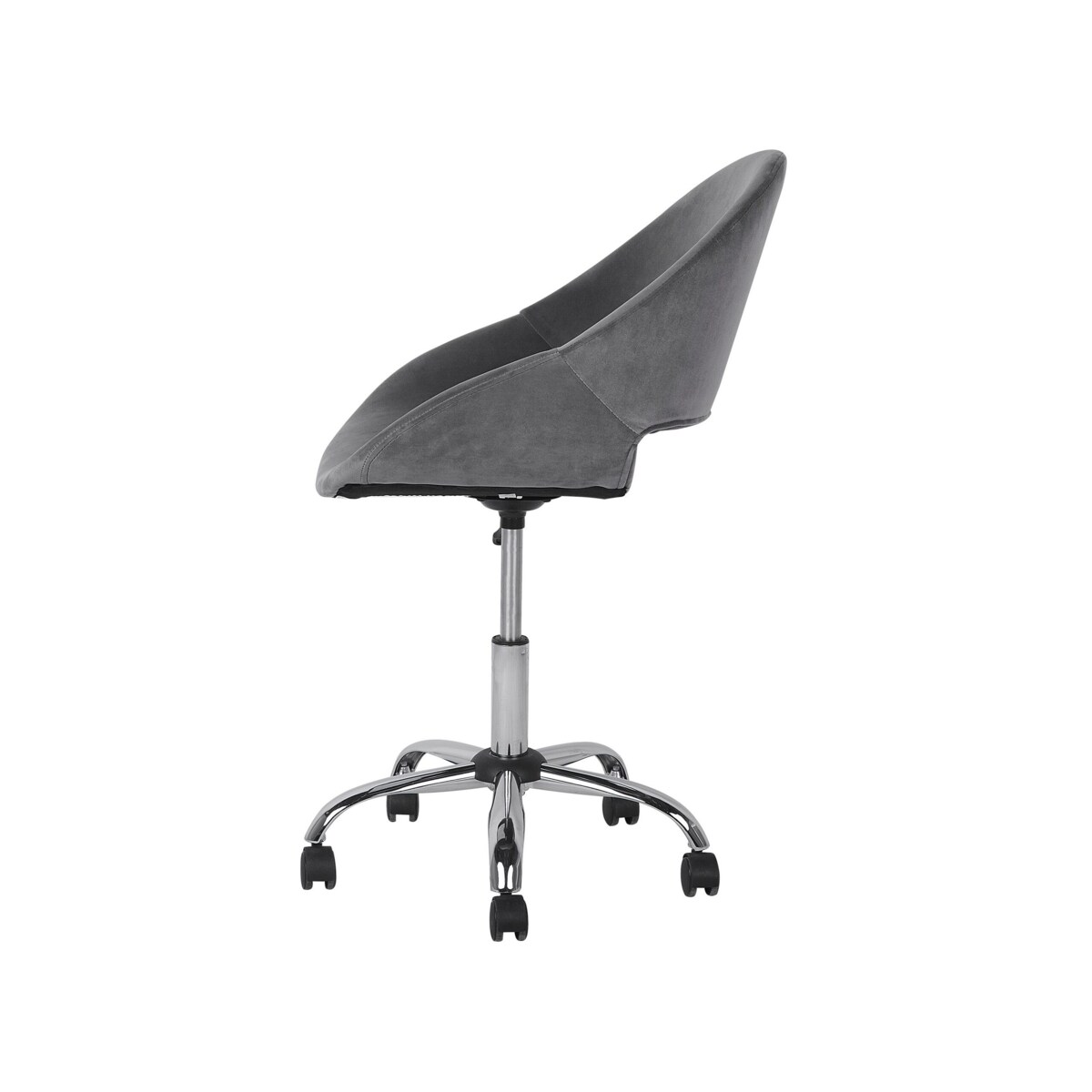 Krzesło biurowe regulowane welurowe szare SELMA