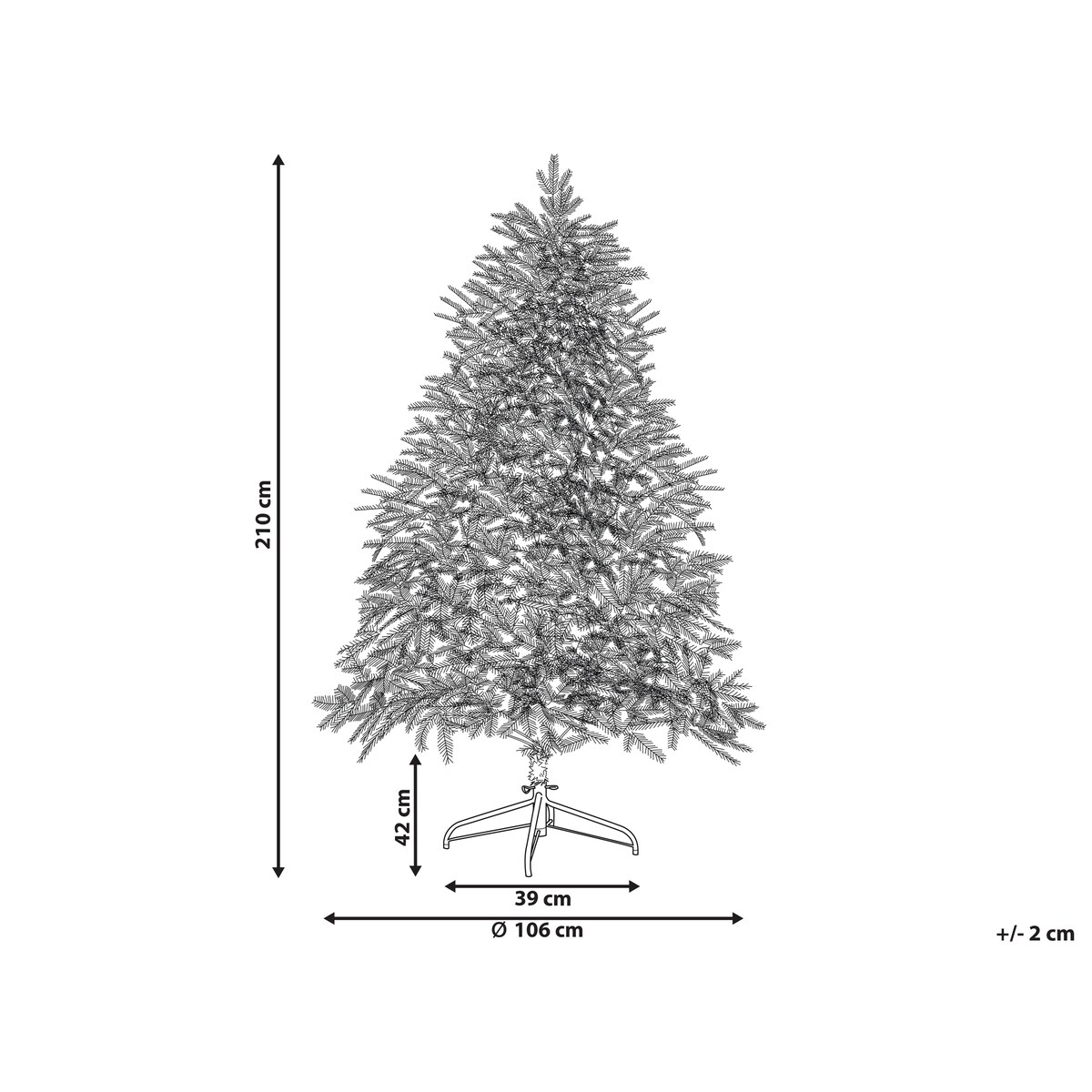 Sztuczna choinka świąteczna LED FIDDLE 210 cm Zielony