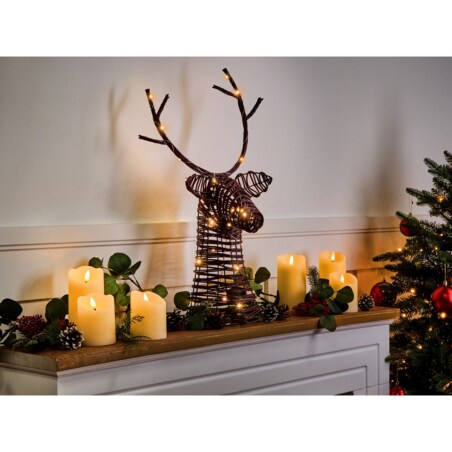 Dekoracja świąteczna LED DYBESO Renifer 60 cm Ciemnobrązowy