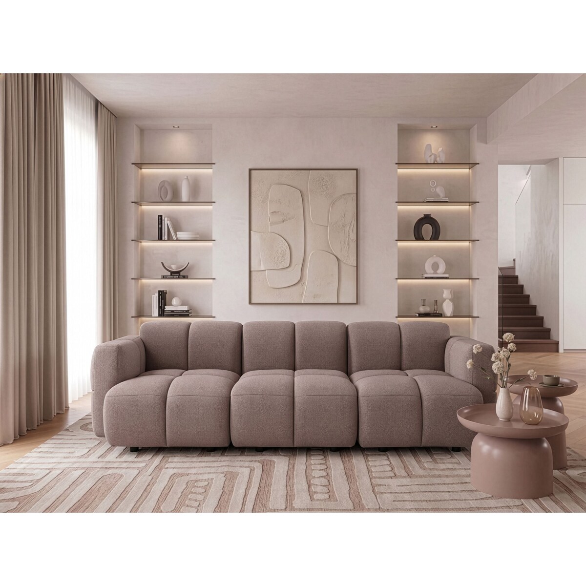 Sofa modułowa dla 3 osób MAKSABERG Beżowoszary