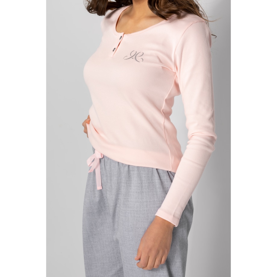 Piżama Linda Pink-Grey, S