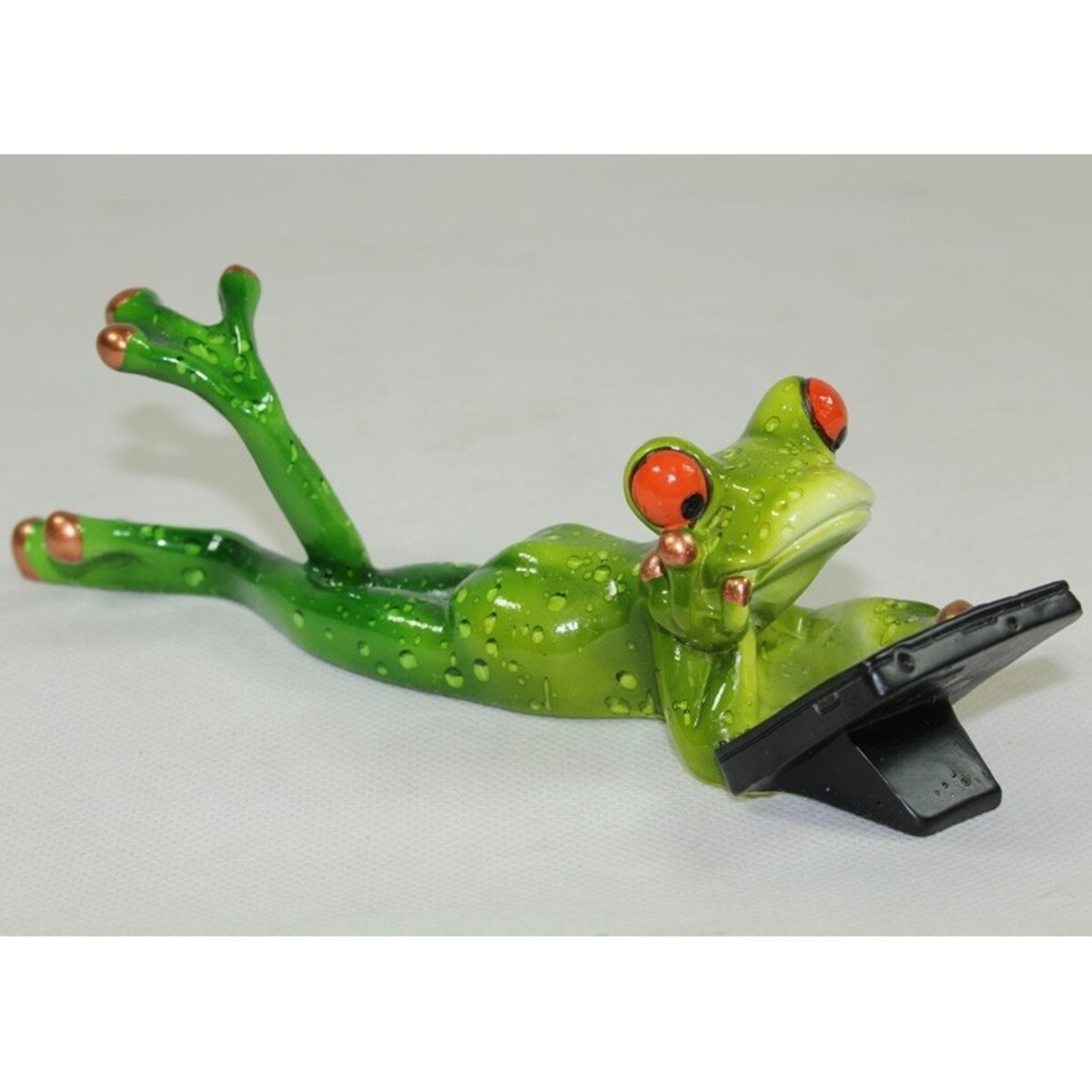 Figurka - żabka 6x19x6 cm FROGG na wakacjach z tabletem