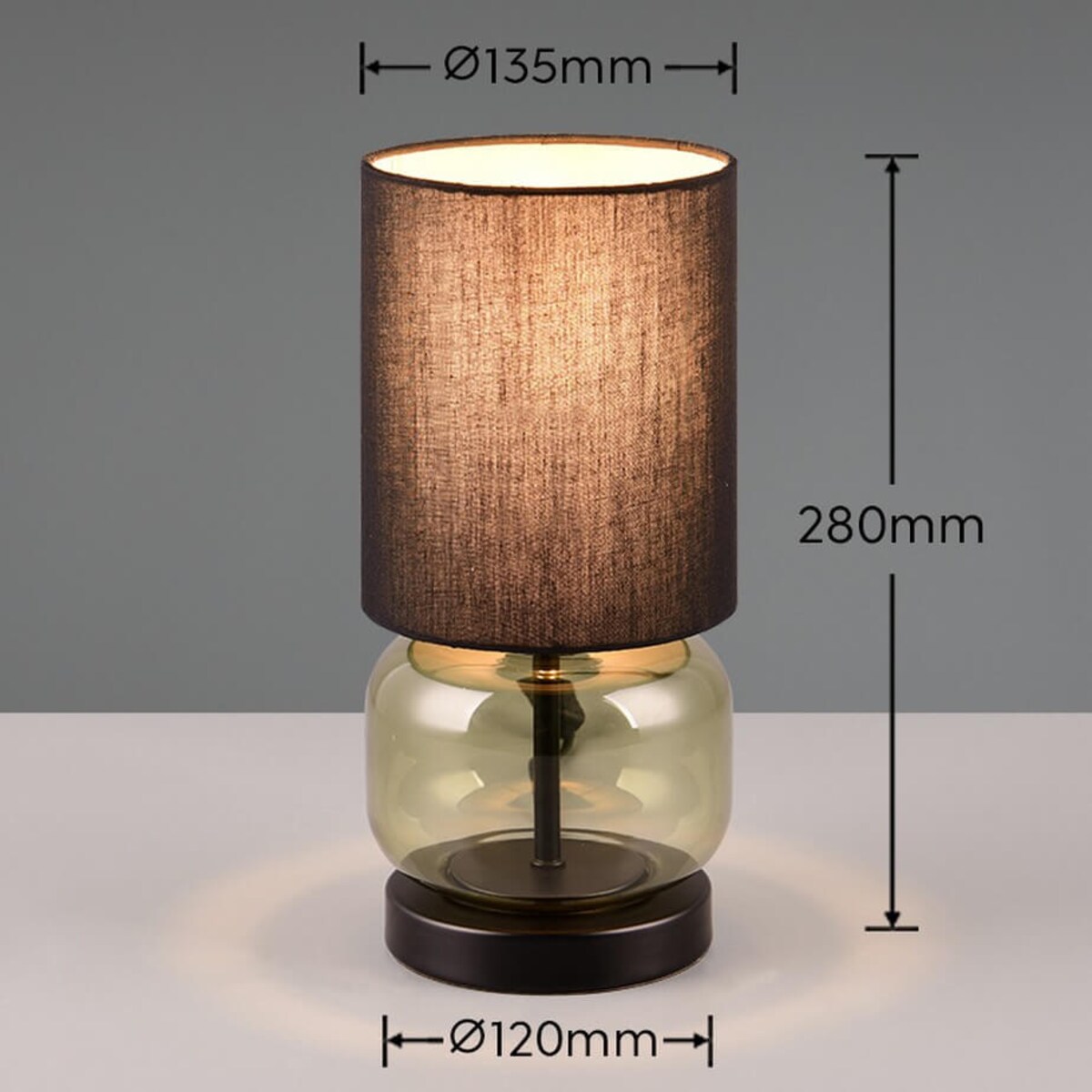 Stojąca lampa stołowa Elio 517800115 Trio na biurko szkło czarna przydymiona