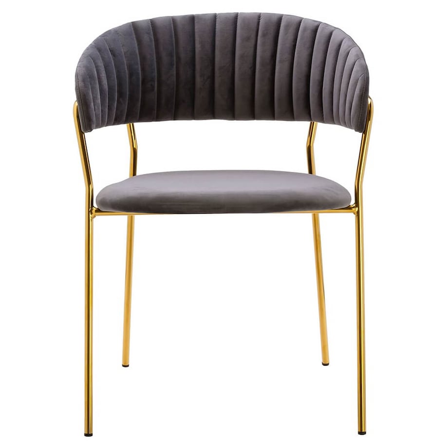 Krzesło z pionowymi przeszyciami Margo KH121100121.11 King Home ciemnoszare