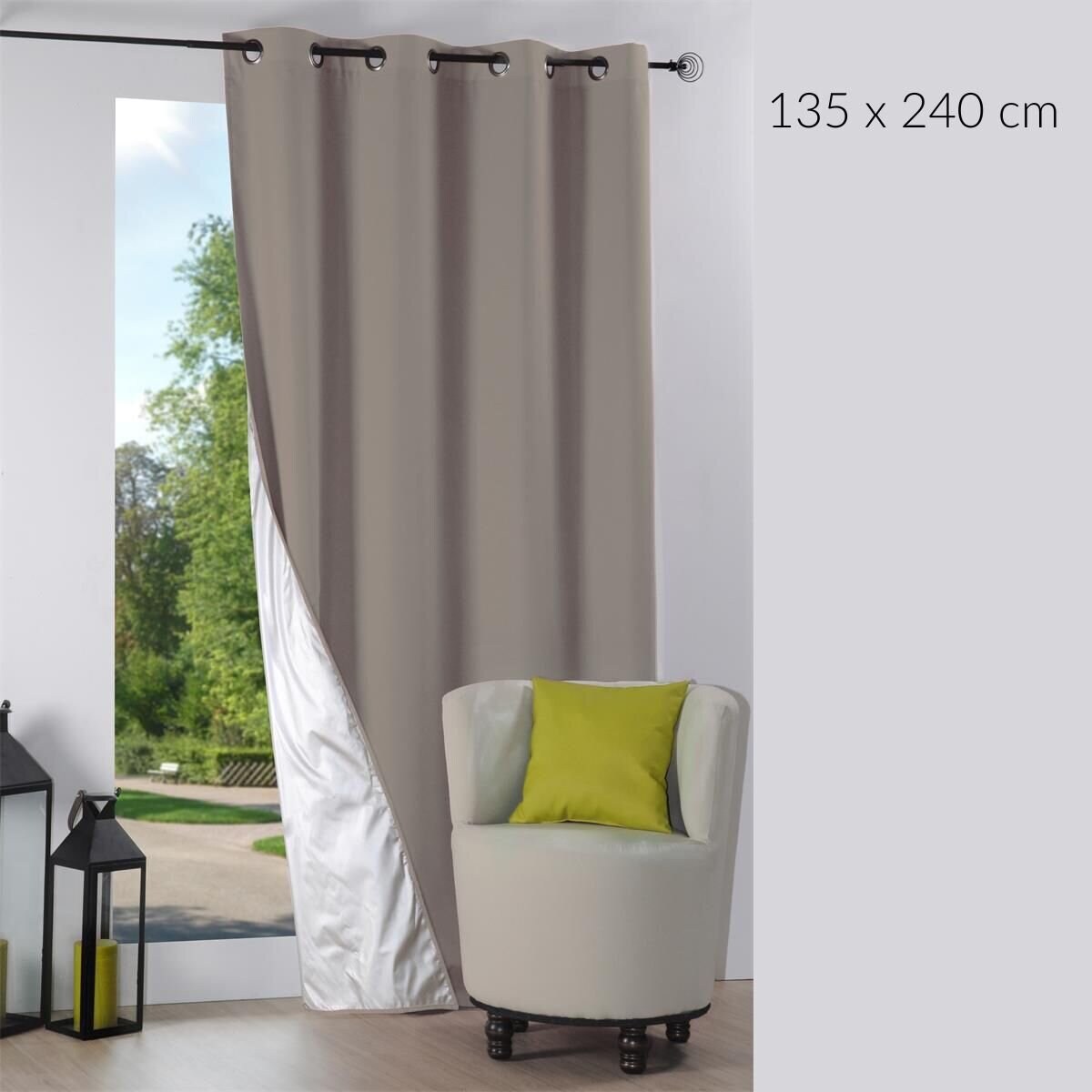 Zasłona termiczna na przelotkach NELSON, 135 x 240 cm