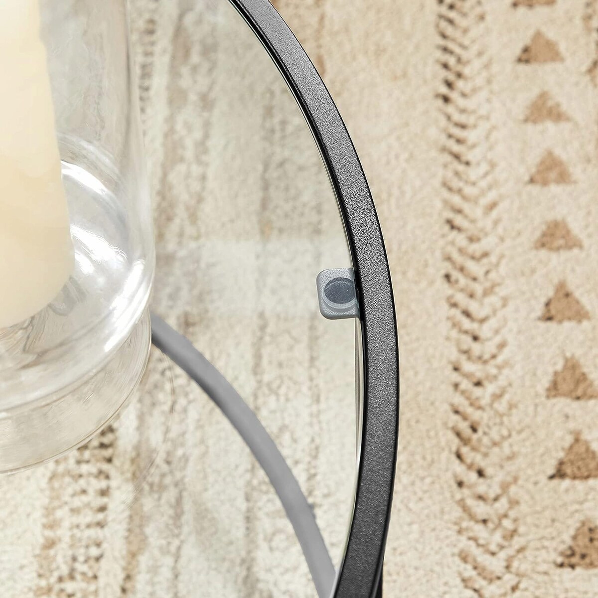 Stolik Kawowy Szklany Okrągły Ława 84X45,5 Cm Czarny, Przezroczysty