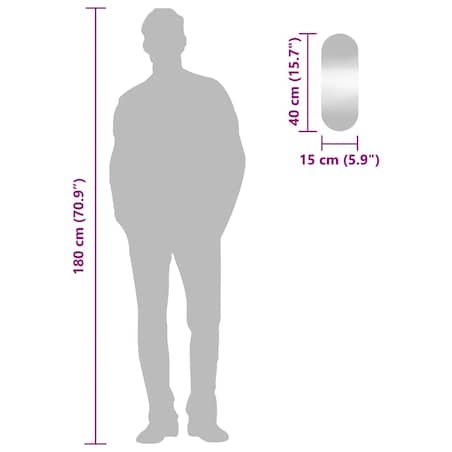 vidaXL Lustro ścienne, 15x40 cm, szklane, owalne