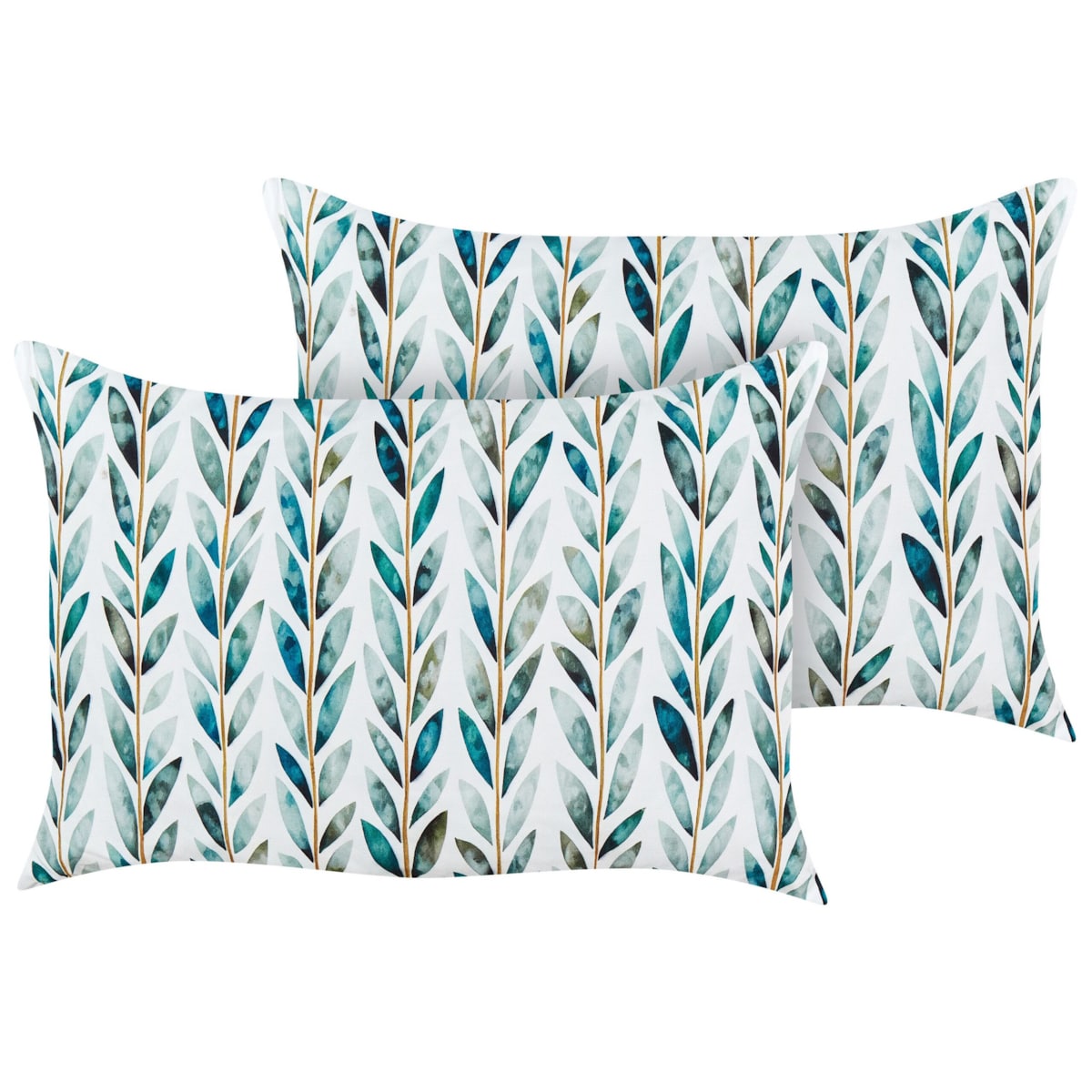 2 poduszki ogrodowe w liście 40 x 60 cm biało-zielone LOANO