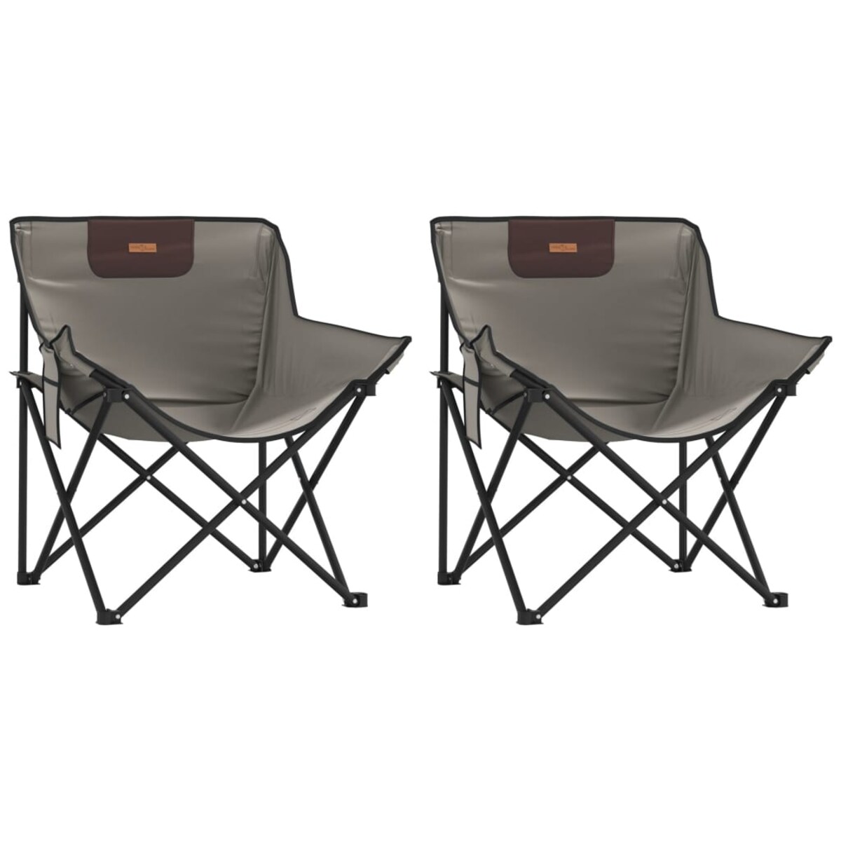vidaXL Krzesła turystyczne z kieszenią, składane, 2 szt., szare