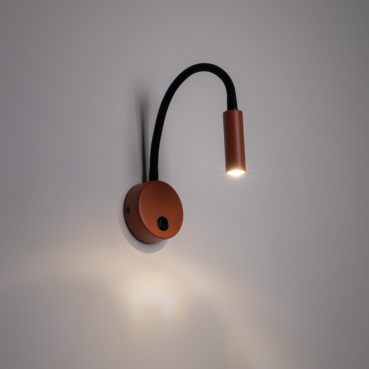 Kinkiet Do Czytania Flex Lagos Brick/Czarny Z Włącznikiem TK Lighting