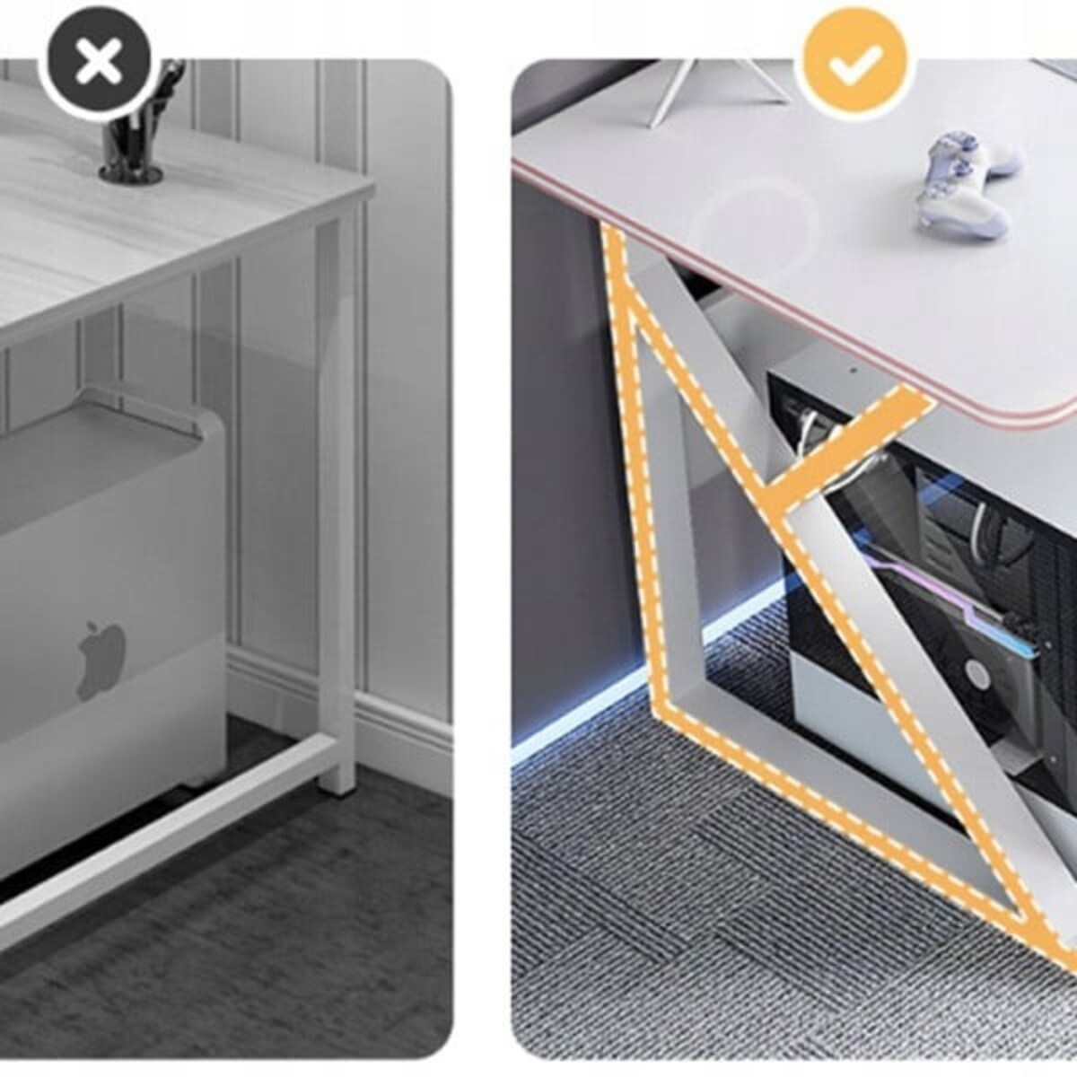 Biurko gamingowe stół dla gracza komputerowe białe nowoczesne loft 120 cm