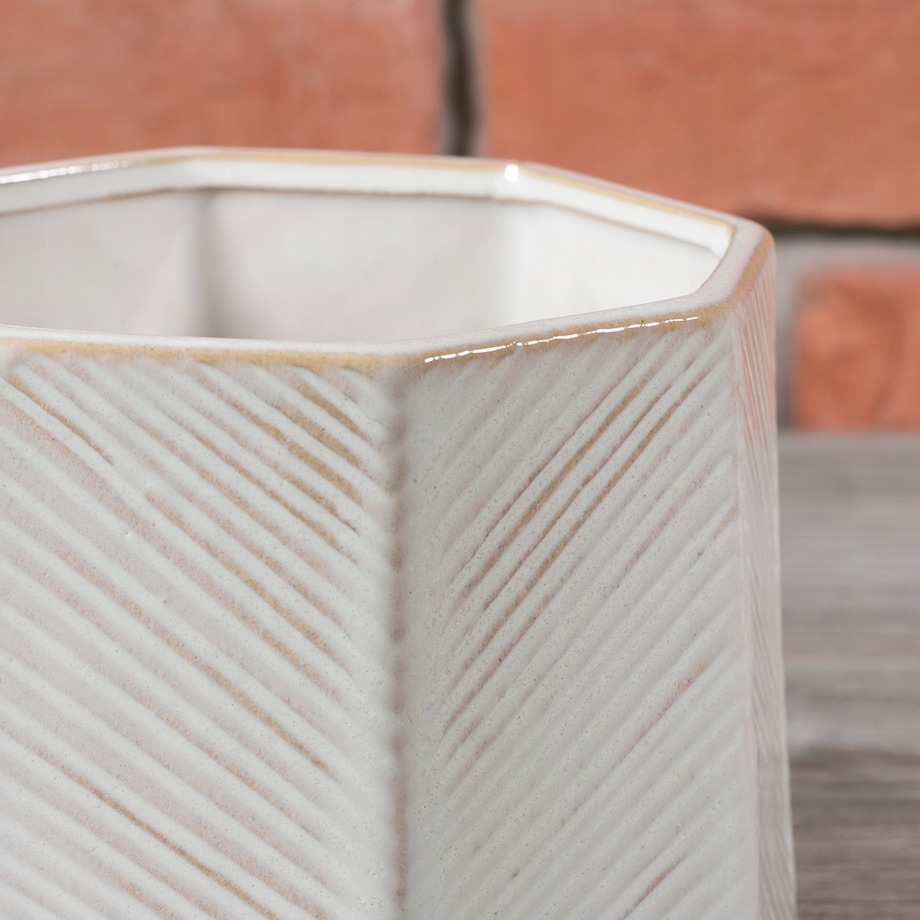 SZARA DONICA ceramiczna śr. 15cm