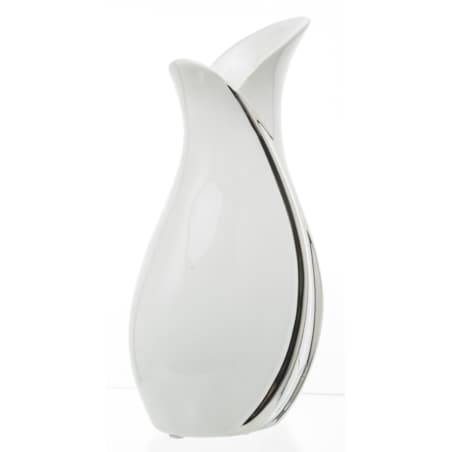 Wazon ceramiczny 30x12,5x15 cm BELO srebrno-biały