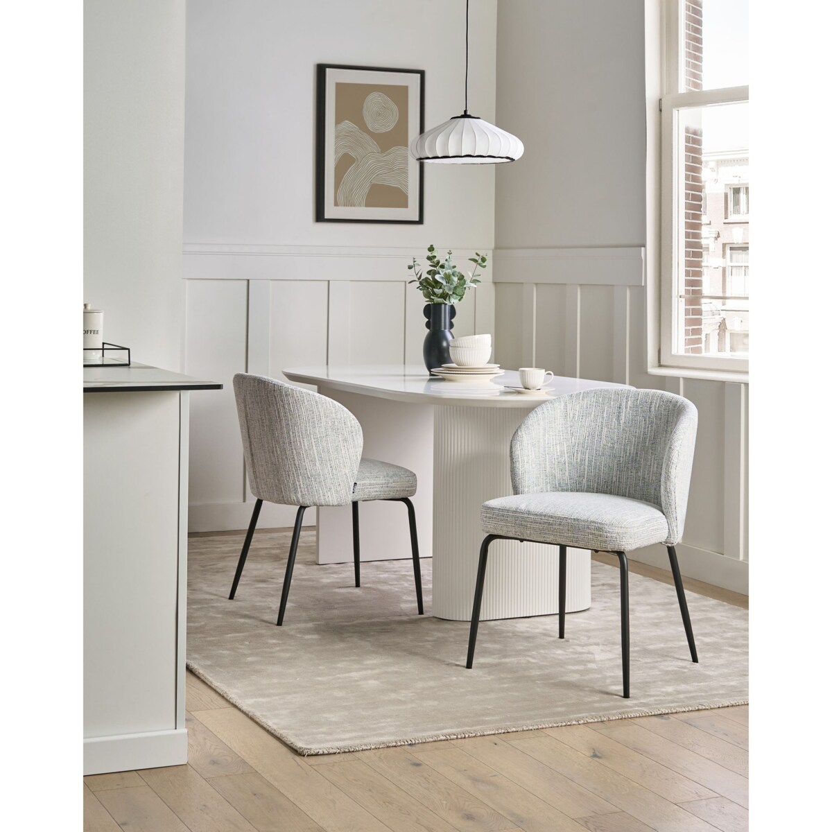 Zestaw 2 krzeseł do jadalni ZANA  Biały/ niebieski