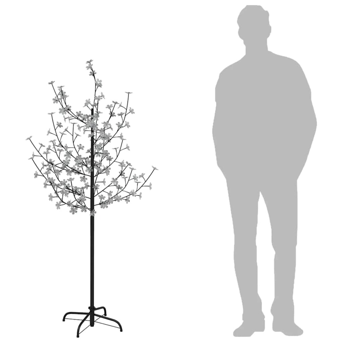 vidaXL Drzewko wiśniowe, 120 LED, ciepła biel, 150 cm
