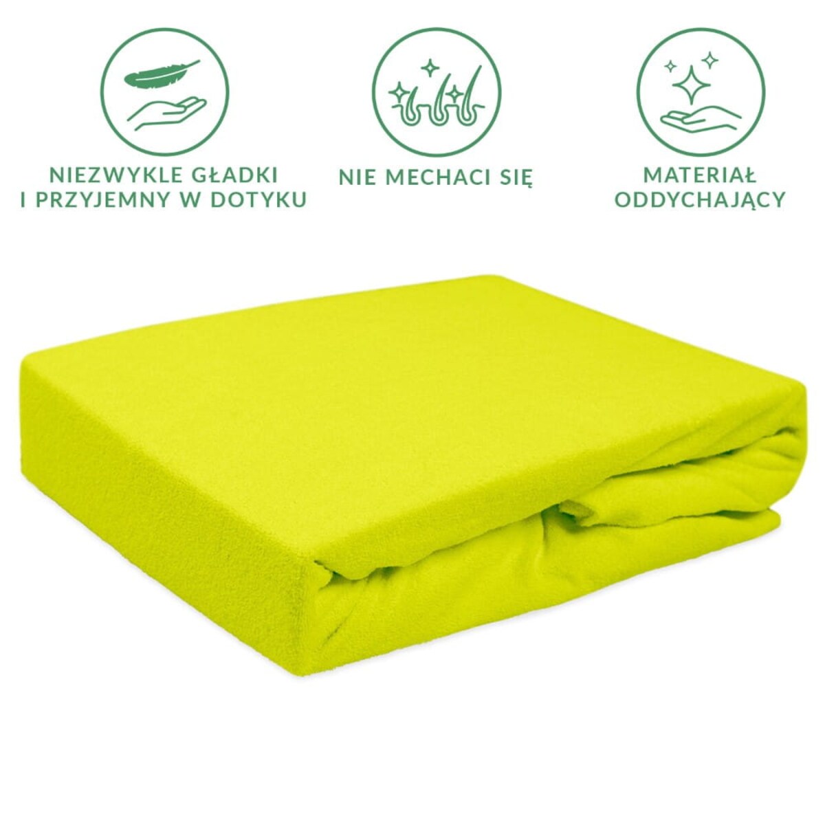 Prześcieradło frotte z gumką 160x200 kolor limonka