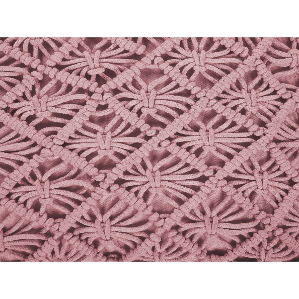 Poduszka podłogowa bawełniana makrama 50 x 50 x 20 cm różowa BERRECHID