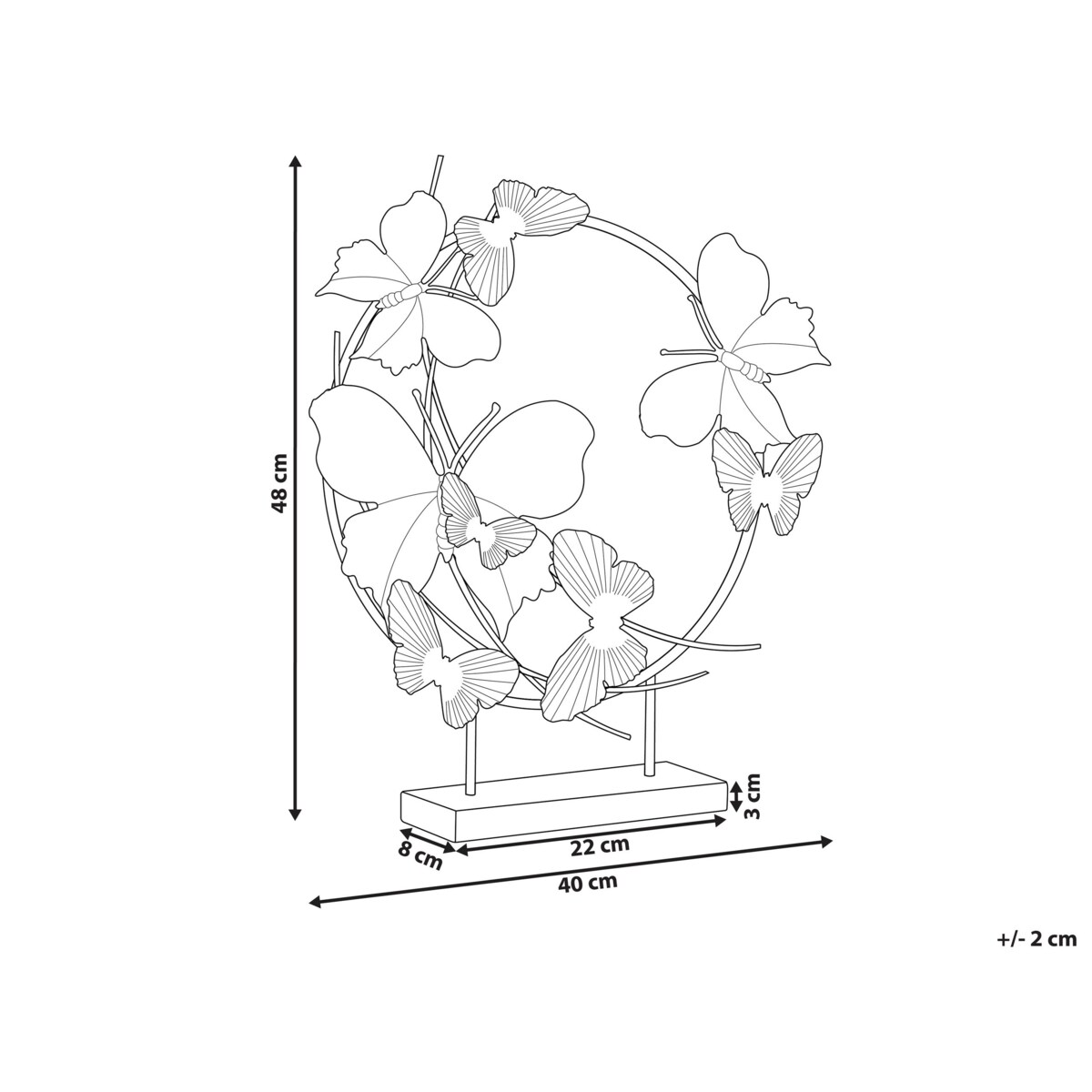 Figurka motyle złota BERYLLIUM