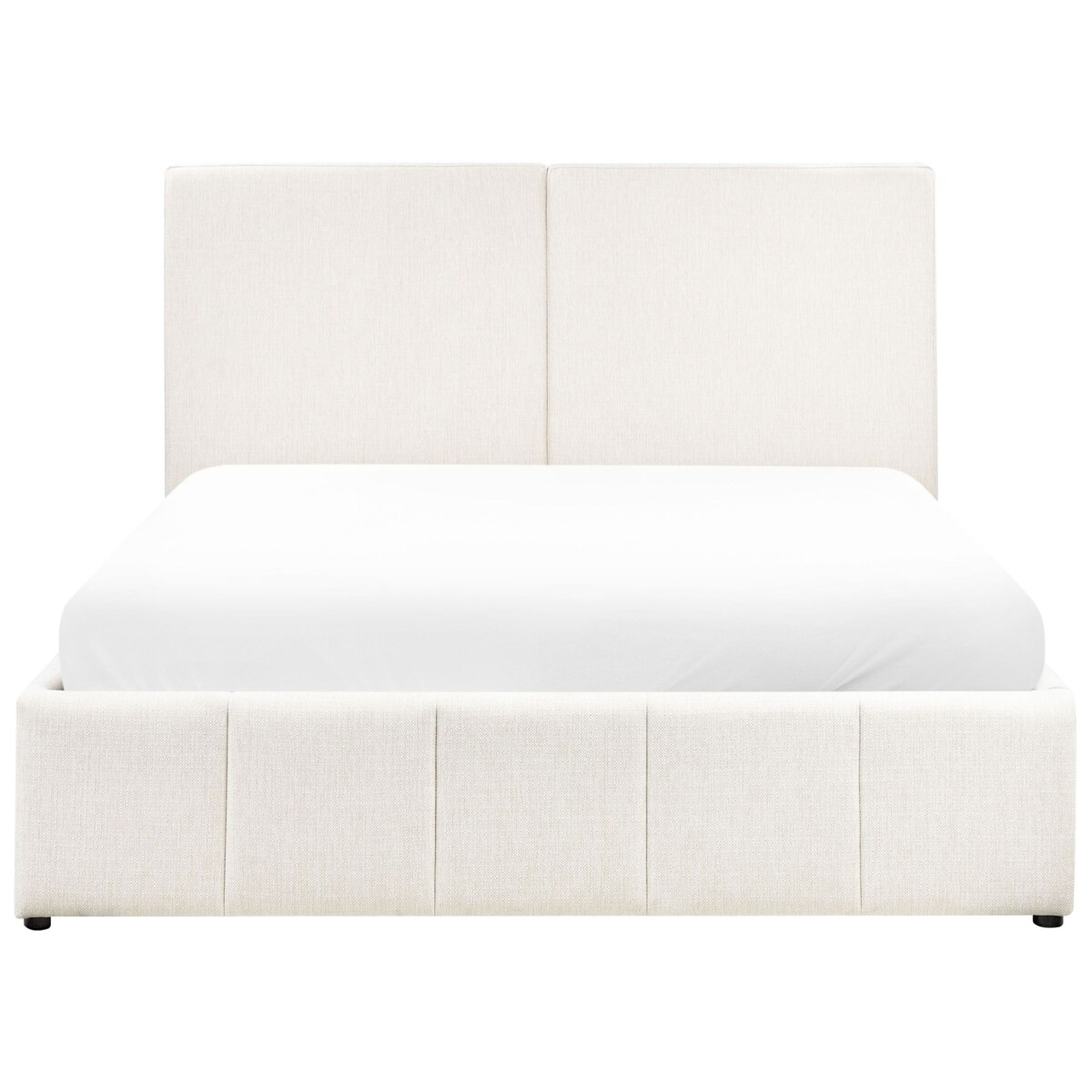 Łóżko z pojemnikiem CASTELNAVET 160 x 200 cm Złamana biel