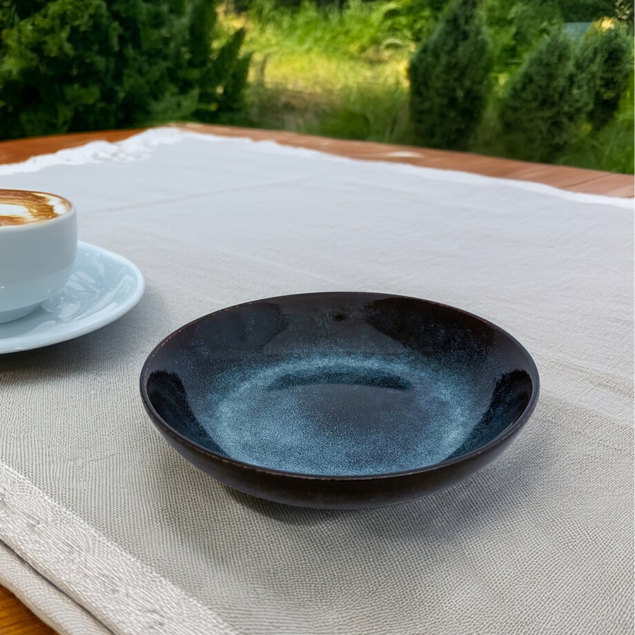 TALERZ GŁĘBOKI OBIADOWY DESEROWY NIEBIESKI 20CM CERAMICZNY OKRĄGŁY ZASTAWA