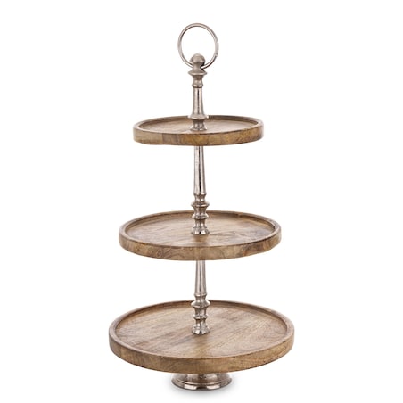 Patera drewniana 3 poziomy 54x30x30 cm CAKE - I