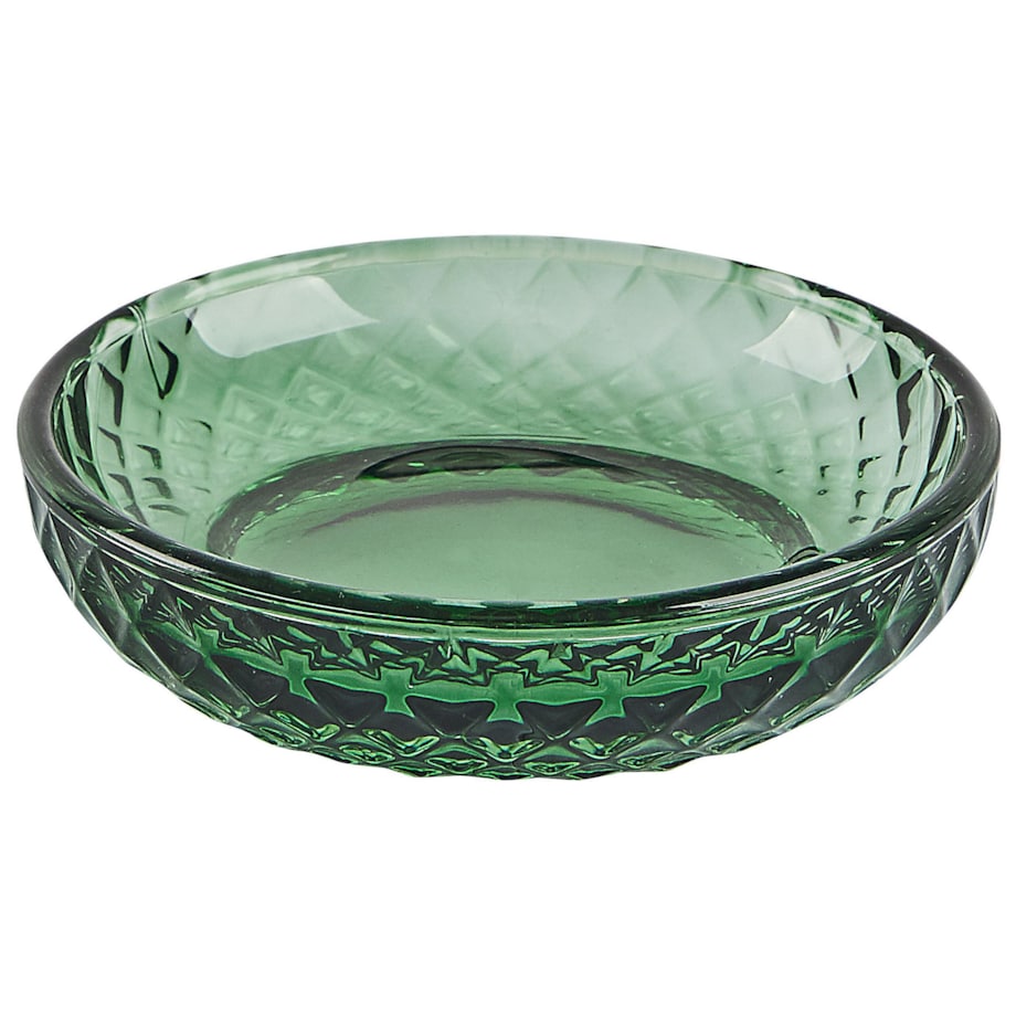 4-częściowy zestaw akcesoriów łazienkowych szklany zielony CANOA