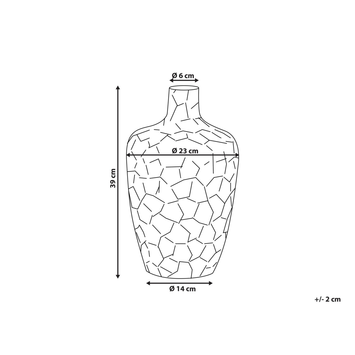 Wazon na kwiaty metalowy 39 cm srebrny INSHAS