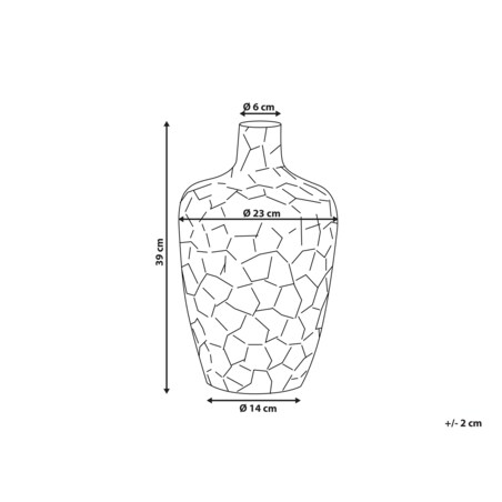 Wazon na kwiaty metalowy 39 cm srebrny INSHAS
