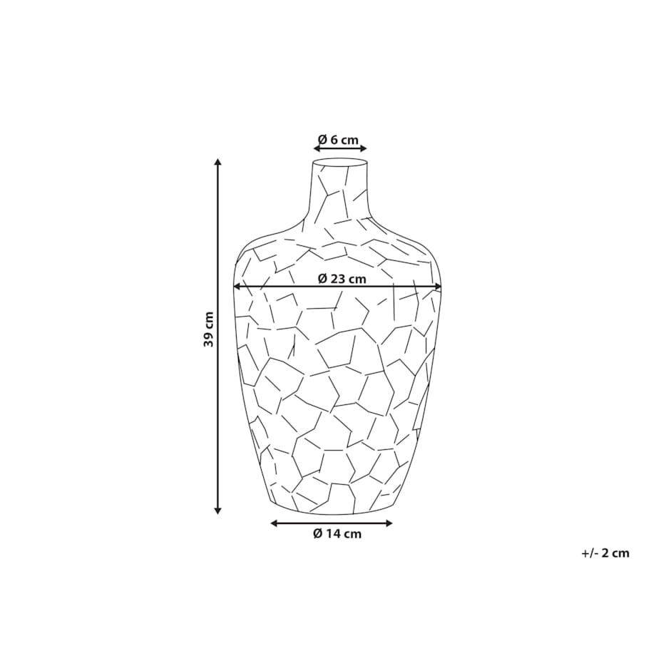 Wazon na kwiaty metalowy 39 cm srebrny INSHAS
