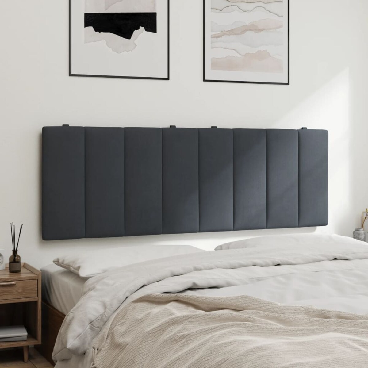 vidaXL Poduszka na wezgłowie, Hanko, ciemnoszara, 120 cm, aksamitna