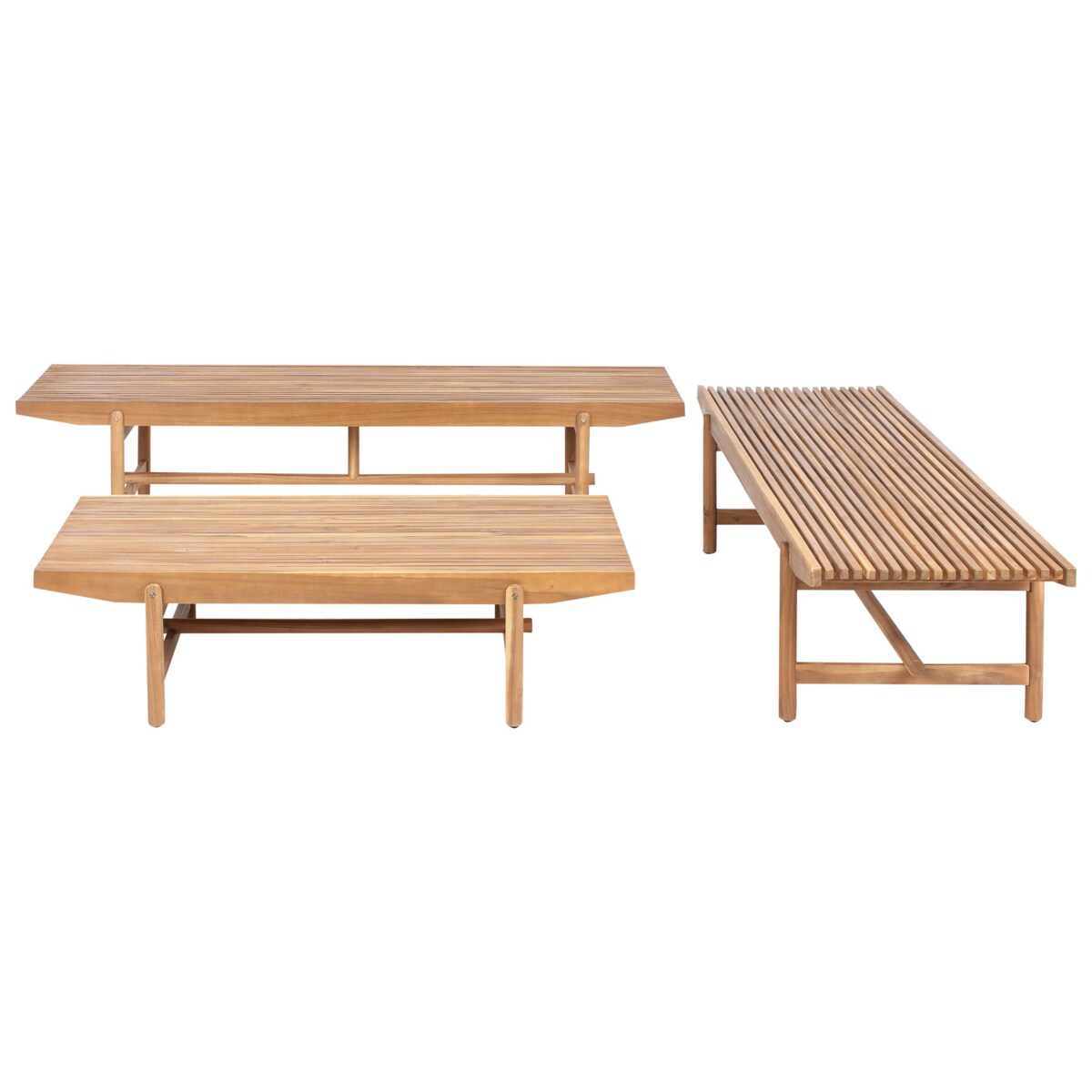 Zestaw ogrodowy ze stolikiem dla 4 osób GIAVENO Drewno akacjowe Złamana biel