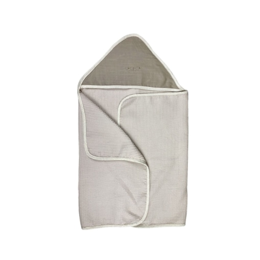 Lniany Zakątek - ręcznik kąpielowy z kapturem Taupe